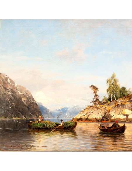 Peinture de fjord norvégien