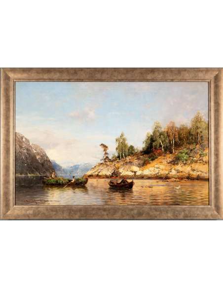 Peinture de fjord norvégien