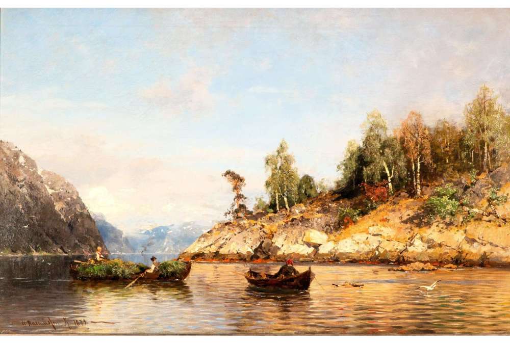 Peinture de fjord norvégien