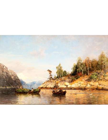 Peinture de fjord norvégien