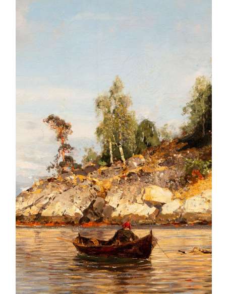 Peinture de fjord norvégien