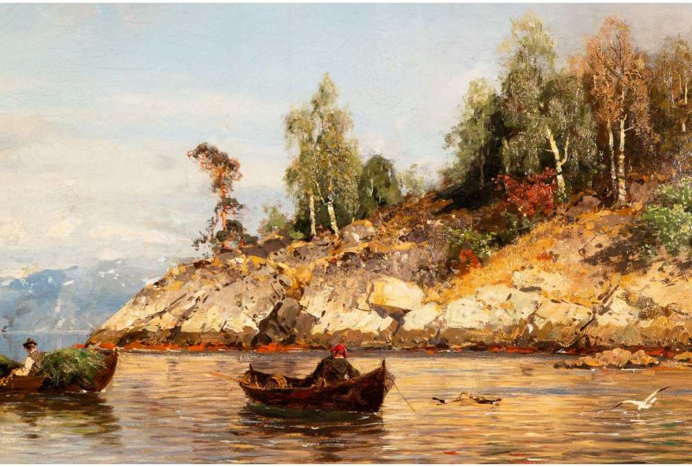 Peinture de fjord norvégien