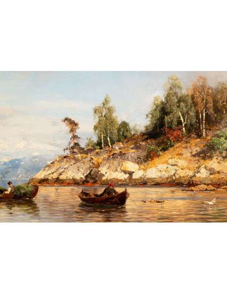 Peinture de fjord norvégien