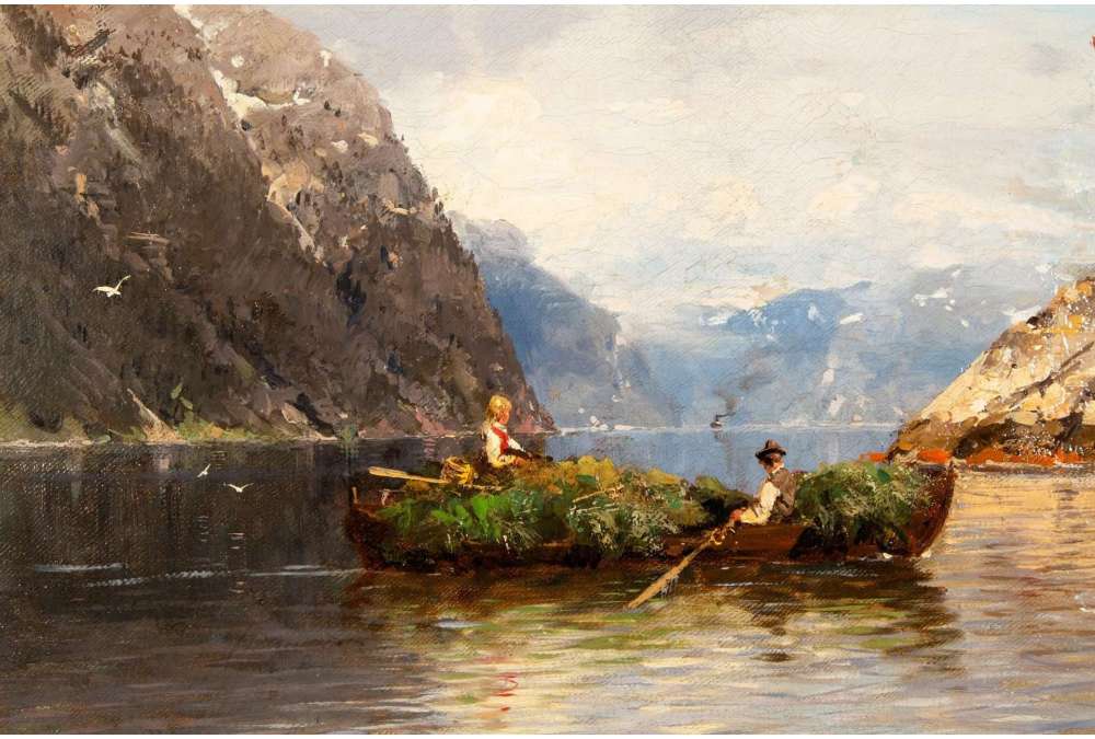 Peinture de fjord norvégien