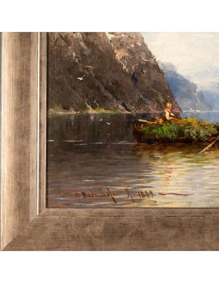 Peinture de fjord norvégien