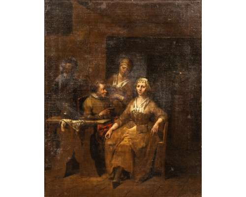 Jan Baptist Lambrechts De Koppelaarster olieverf op doek 2