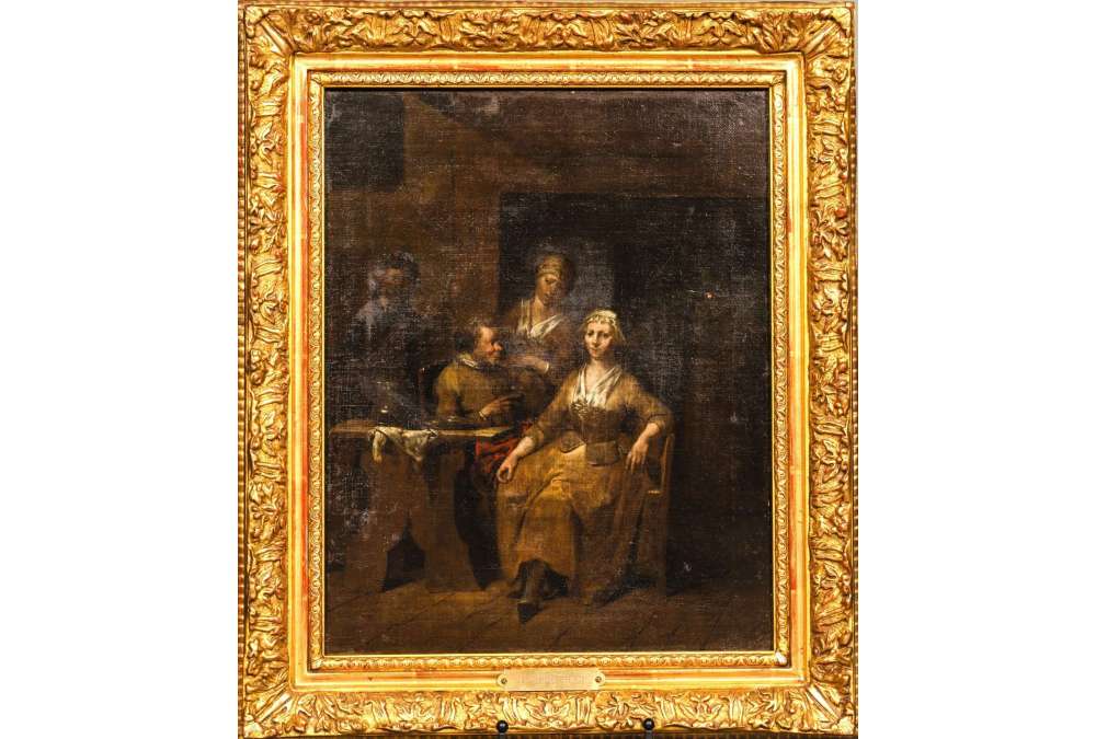 Peinture huile sur toile du 18e siècle de Jan Baptist Lambrechts