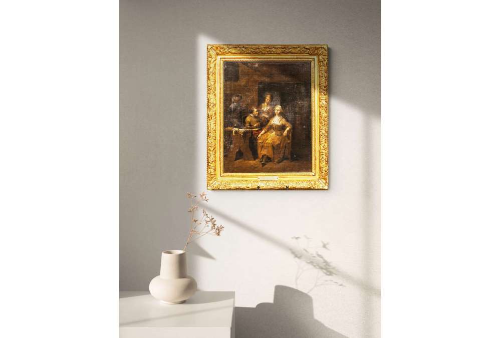 Peinture huile sur toile du 18e siècle de Jan Baptist Lambrechts