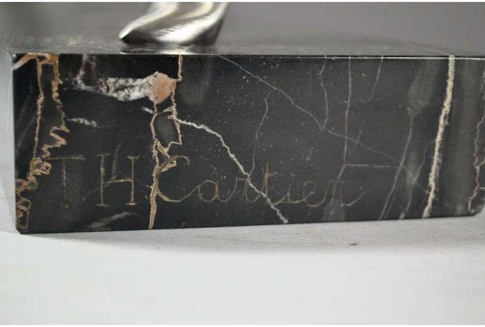 Thomas Cartier (1879-1943)+Brons met zilver patina “ Tango Erotica ”.