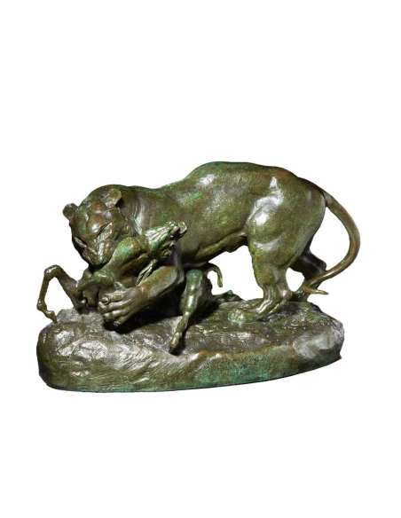 Antoine-Louis Barye Brons - Tijger en Antilope - Hector Brame Gieting