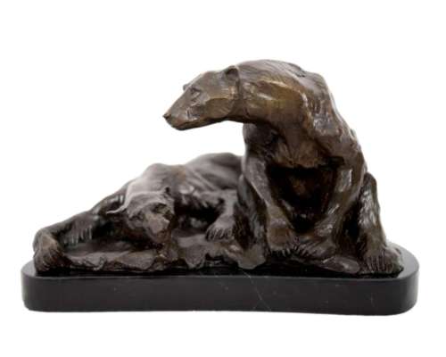 Ours Polaires – Bronze de Marcel Début (1865–1933), Influence Art Déco