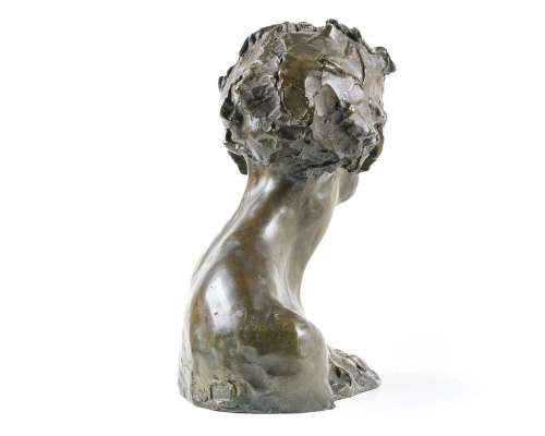 Jonge Faun – Bronzen Buste door Alfredo Pina (1883–1966), Gieting door Arthur Goldscheider, Parijs 2