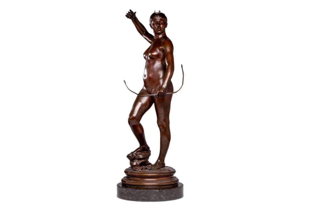 Diane Chasseresse en bronze par Alexandre Falguière