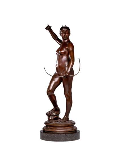 Diane Chasseresse en bronze par Alexandre Falguière