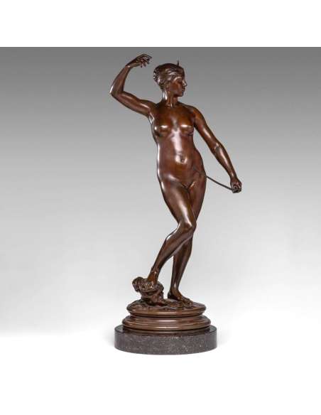 Diane Chasseresse en bronze par Alexandre Falguière