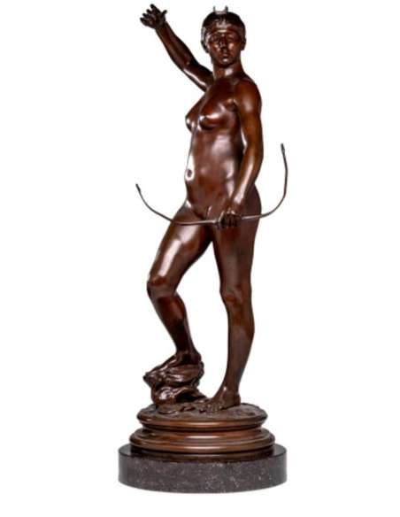 Diane Chasseresse en bronze par Alexandre Falguière