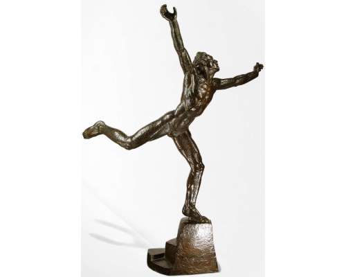 Sokol-Athleet, een sculptuur van beweging en kracht door Jan Vítězslav Dušek (1891-1966) 2