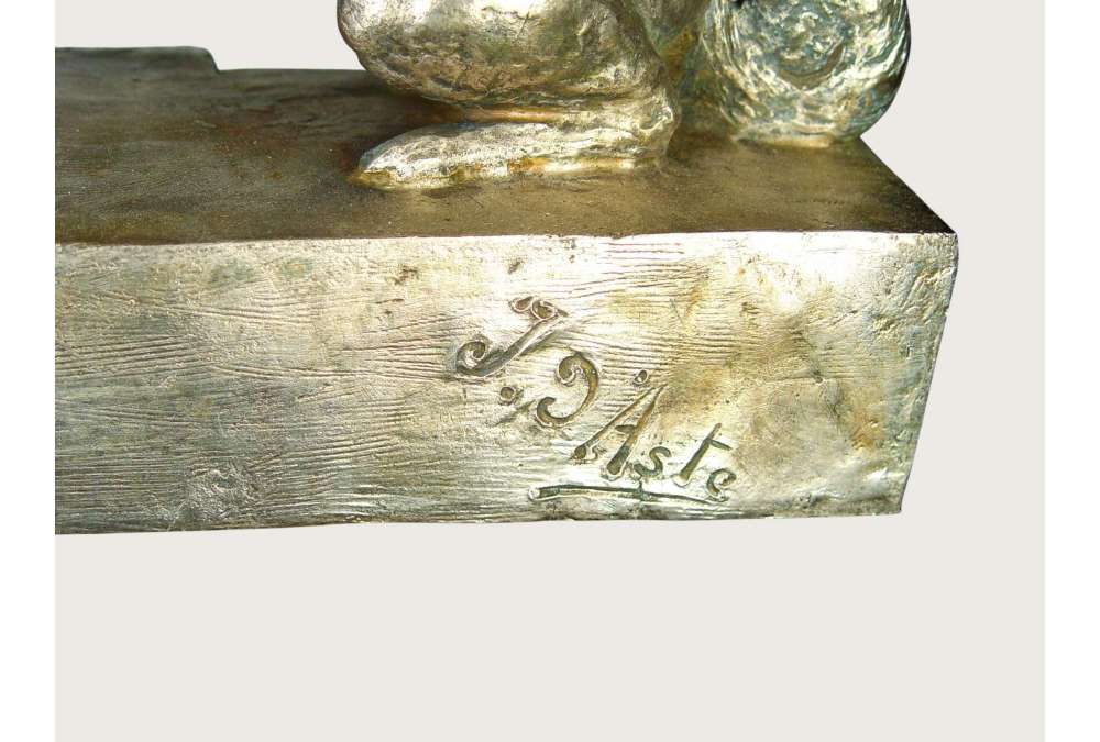 Diane et les Lévrier, sculpture en bronze par Giuseppe Joseph (1881–1945)