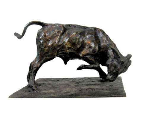 Jeune Taureau Combattant – Bronze par Guido Righetti (c. 1926) 2