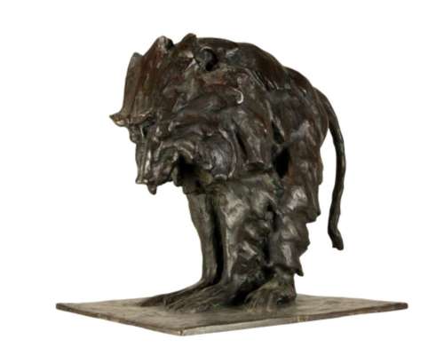 Bronzen hamadryasbaviaan door Guido Righetti