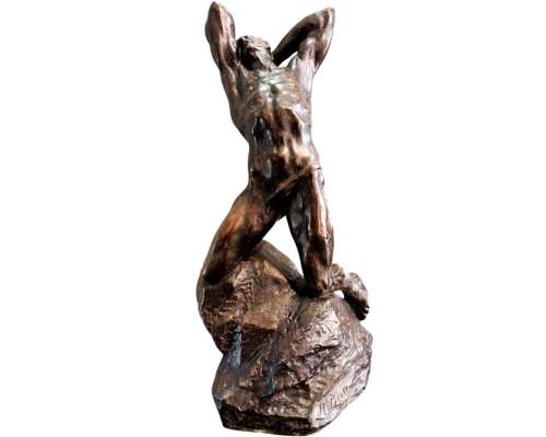 Extreme Inspanning - Krachtige Bronzen Sculptuur door Alfredo Pina (1883-1966)