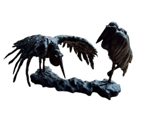 Guido Righetti Brons Twee Afrikaanse Maraboes (1914)