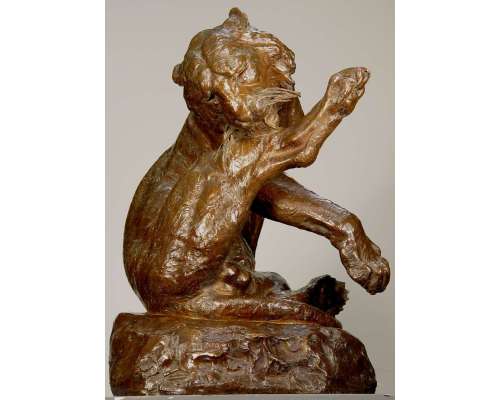 Giacomo Merculiano bronzen Bengaalse tijger sculptuur 2