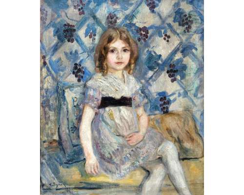 Zittend Meisje – Olie op Doek door Tancrède Synave (1870–1936) 2