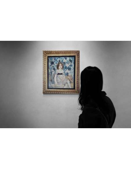 Jeune Fille Assise – Huile sur Toile par Tancrède Synave (1870–1936)