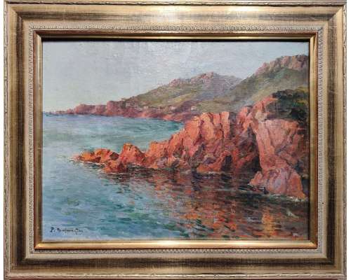 Calanche rock formations of Corsica, Olieverf op doek by Paul Justin Marcel Balmigère, 2