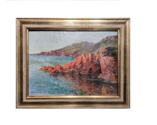 Calanche rock formations of Corsica, Olieverf op doek by Paul Justin Marcel Balmigère,