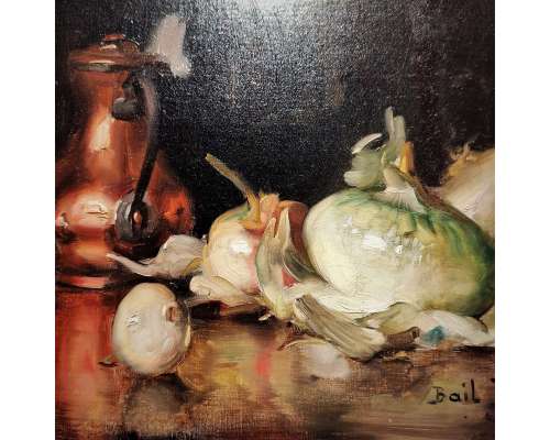 Still Life Onions by Joseph Bail