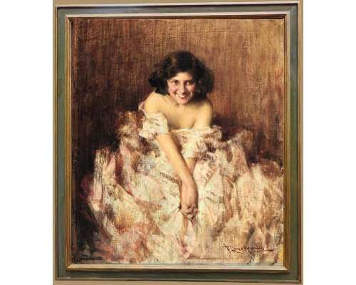 La beauté de l’éveil, Huile sur toile  par Francesco Longo Mancini