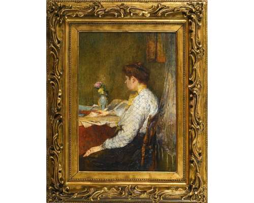Woman reading, oil on canvas, circa 1896