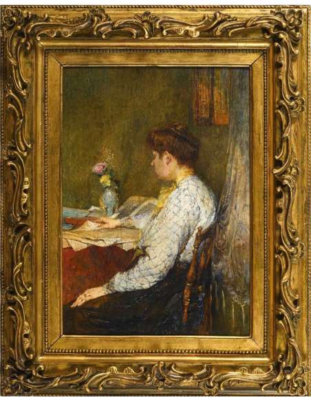 Woman reading, oil on canvas, circa 1896