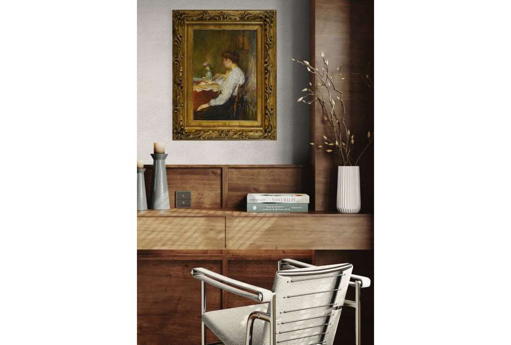 Femme lisant, Huile sur toile vers 1896