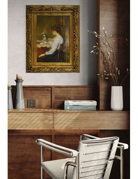 Lezende Dame, Olieverf op doek ca. 1896