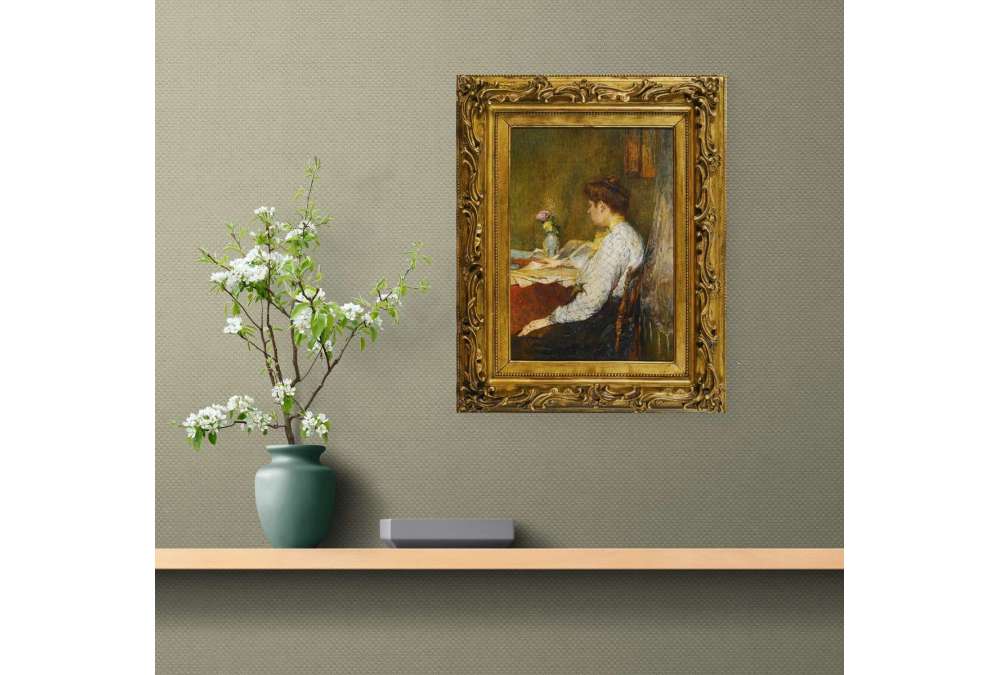 Woman reading, oil on canvas, circa 1896