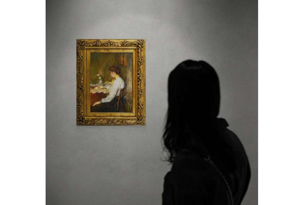 Femme lisant, Huile sur toile vers 1896