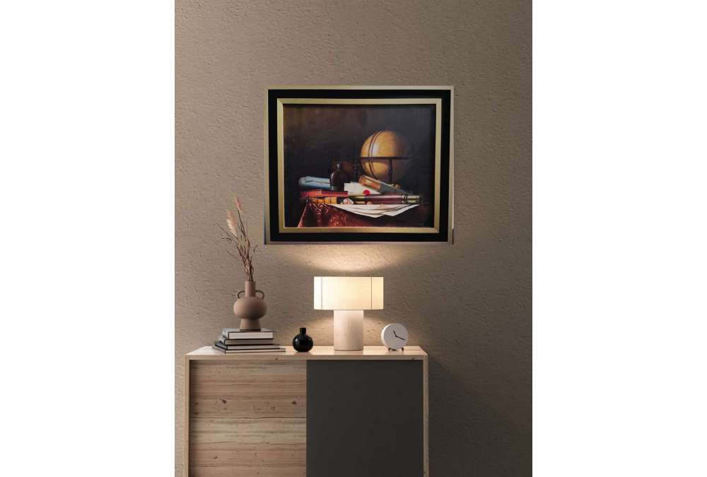 Nature Morte met Globe, Boeken en Telescoop, Olieverf op doek door Jean Grimal (1942–1998)