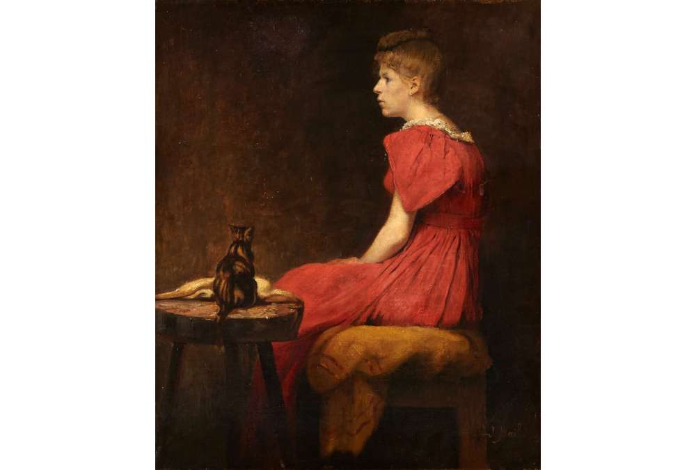 Antique Portrait Oil Painting By Bail Joseph