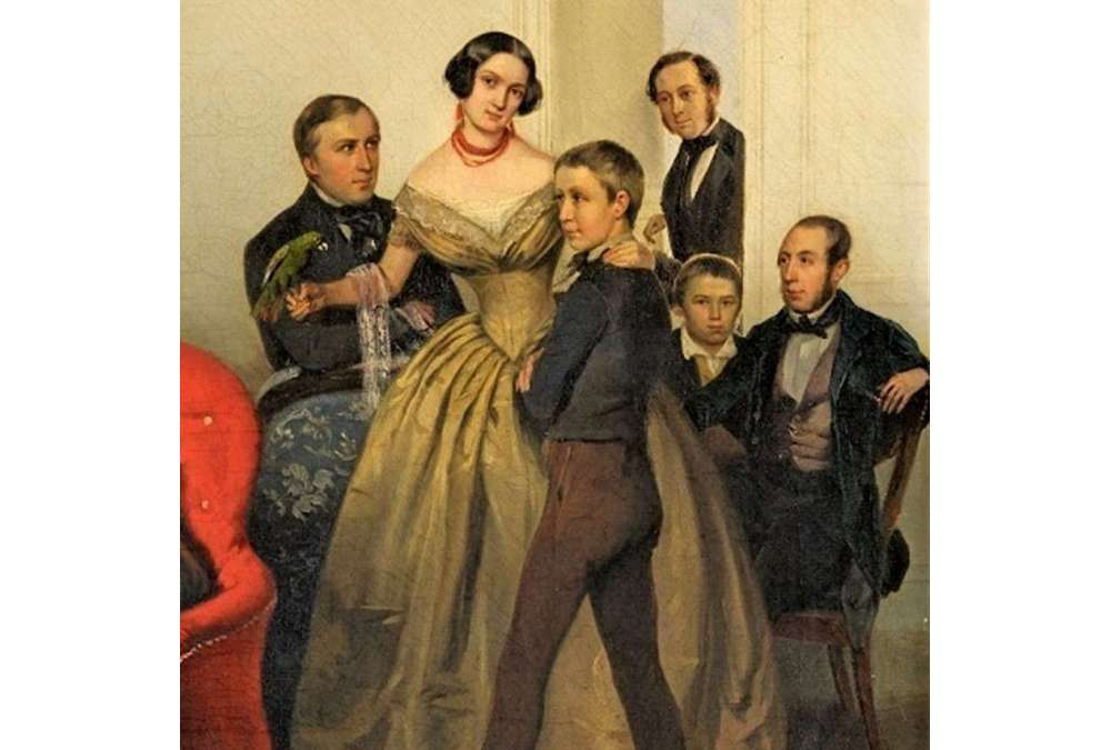 Family Portrait Oil On Canvas By Georg von Bothmann