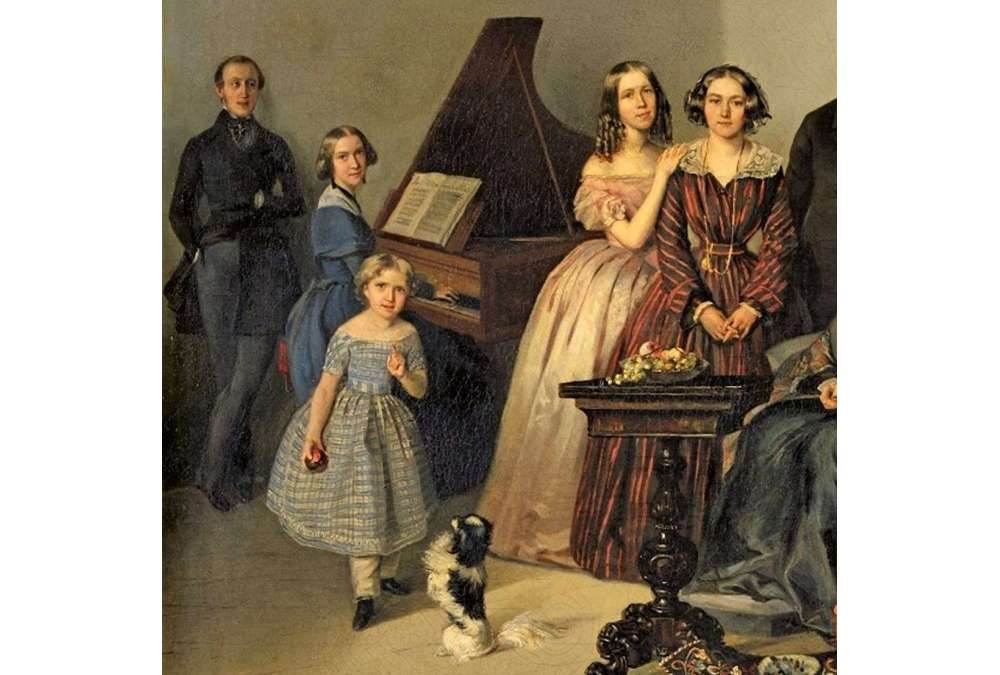 Family Portrait Oil On Canvas By Georg von Bothmann