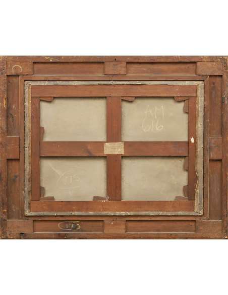 Thomas Sidney Cooper - Huile sur toile Bétail près des falaises