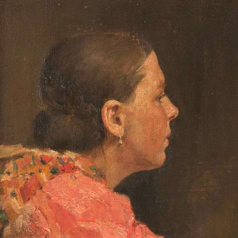 Cosola Demetrio (1851-1895)+ Oil on canvas +Portrait of a woman