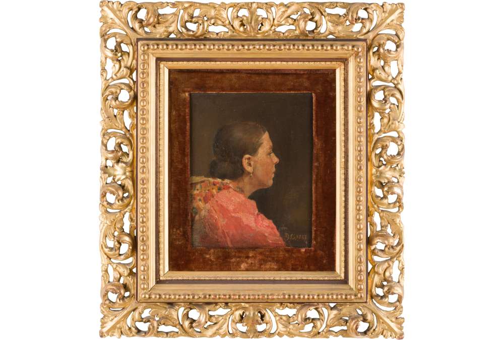 Demetrio Cosola Oil on canvas - Portrait of a Woman, 1887