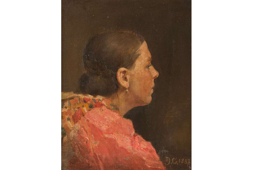Demetrio Cosola Oil on canvas - Portrait of a Woman, 1887