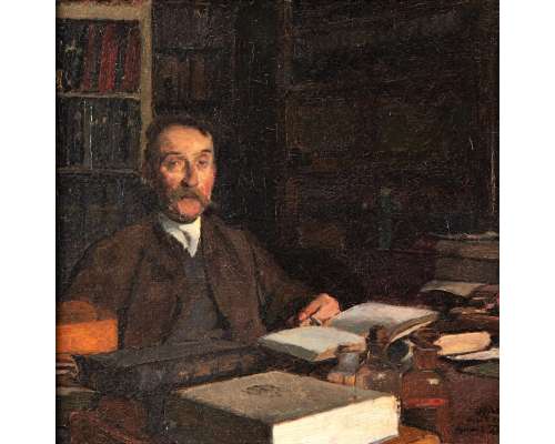 Devambez André (1867-1943)+Oil on thick cardboard+ Doctor Pignol