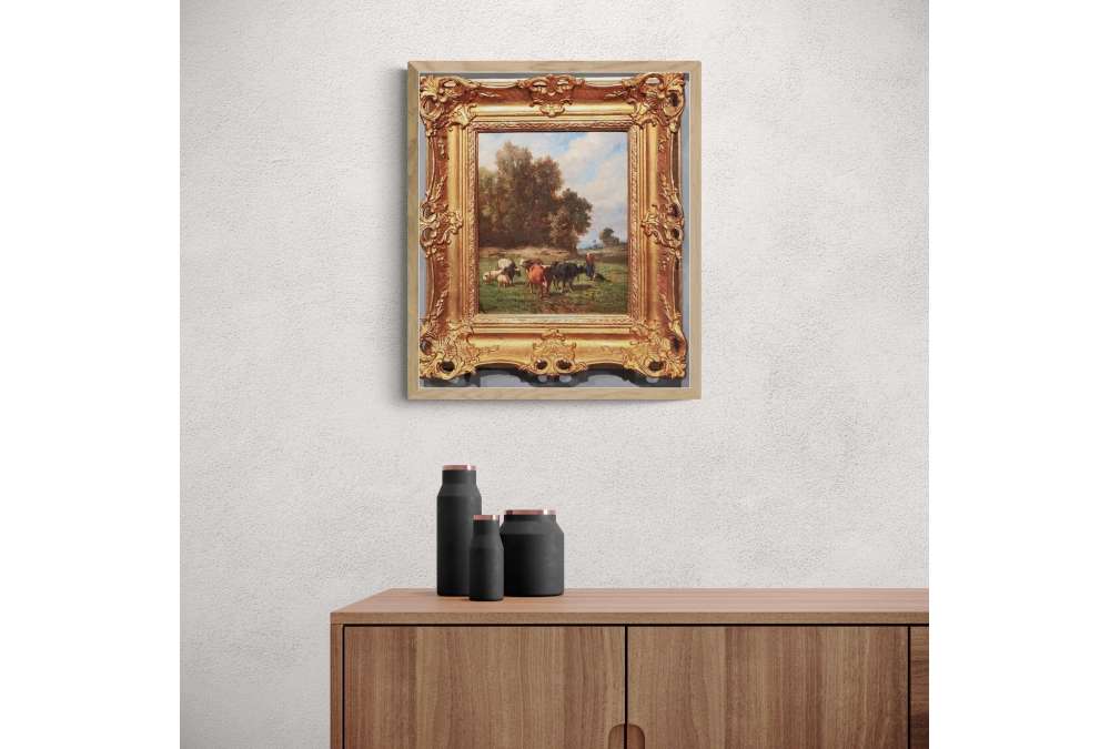 Louis Robbe Schilderij 19de Eeuw Herderin en Vee | Kunstgalerie