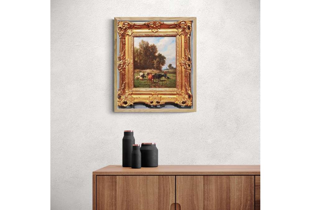 Louis Robbe Schilderij 19de Eeuw Herderin en Vee | Kunstgalerie